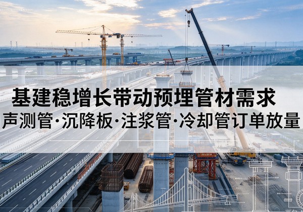 乳山基建稳增长带动预埋监测管材需求，声测管、沉降板、注浆管订单持续放量